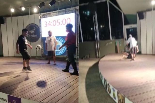 开云-34小时5分钟 巴西男子第33次打破世界颠球纪录!